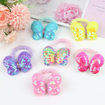 PALAY Hair Bow Scrunchies featuring Glitter Sequins and Butterfly Accents for Girls | 6pcs Set