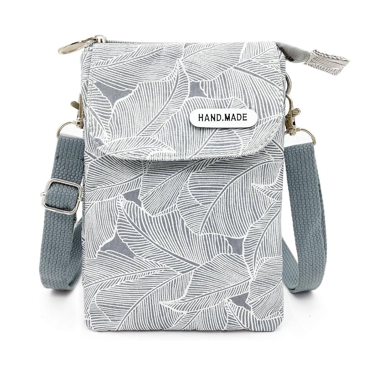 PALAY Women Purse Bag for Casual Use with Adjustable Strap featuring 13.5x19.5cm Canvas Design | Gray Crossbody