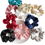 PALAY® 10pcs Silk Satin Scrunchy Scrunchies for Girls Women, 12 Color Hair Ties Elastic Hair Band for Ponytails, Twists