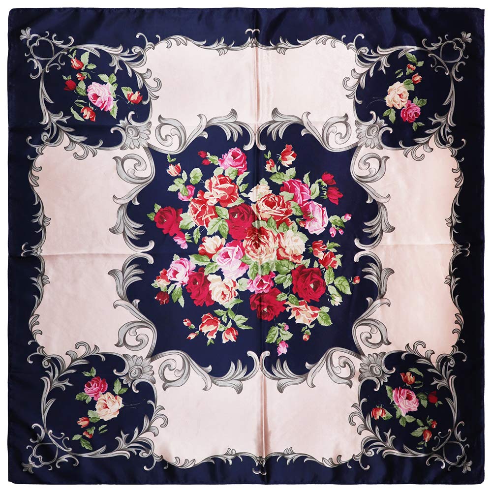 PALAY Satin Square Silk Like Hair Scarf for Women 35 x 35 in | Soft Polyester Wrap