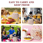 PALAY Lunch Bag for Office with Thermal Insulation and Side Pockets | Corduroy Strawberry Design