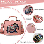 PALAY Crossbody Bag for Women 18×10×16 cm with Adjustable Strap and Embroidered Applique Design