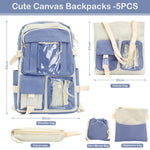 PALAY Cute Backpack for Girls with 30×13×43 cm Capacity and Multi Pocket Canvas Set | Waterproof School Bag