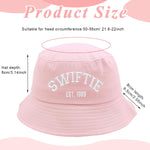 PALAY Bucket Hat for Women with 22–22.8 in Adjustable Fit and Breathable Cotton | Pink Swiftie Sun Protection Cap