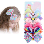 PALAY® Girl's Hair Bows Alligator Clips Unicorn Grosgrain Ribbon Barrettes Accessories - 6 Pieces, Multicolor