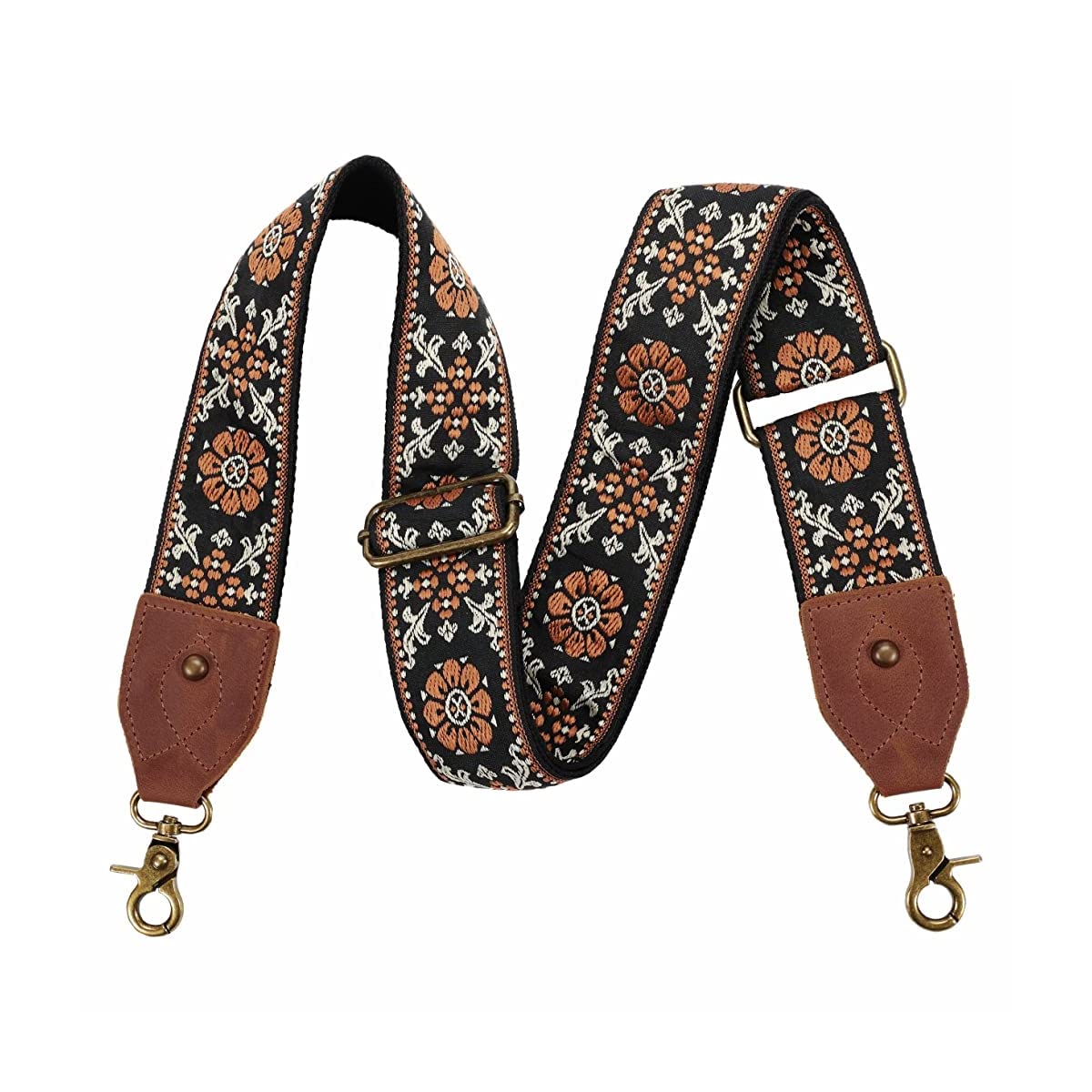 PALAY Retro Jacquard Embroidery Wide Shoulder Strap for Handbag and Travel Bag featuring Adjustable 29.5–53.14 in Length | Polyester Material with Metal Buckle