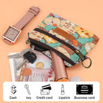 PALAY® Coin Bag with Carabiner Small Double Layer Wallet Coin Bag Card Bag Cute Girls Purse Bag Zipper Coin Pouch Cash Bag Earphone Bag Fashion Waterproof Polyester Mini Bag, 12x10cm