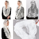 PALAY Spanish Style Lace Mantilla Veil for Women with Embroidery | Traditional Church Head Scarf