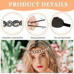 PALAY Beaded Headband for Women with Crystal Rhinestones and Elastic Fit | 4PCS Handmade Set