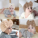 PALAY Baby Cap Set for 3–18 Months with Large Bow and Soft Stretchy Fabric | 3pcs Warm Hats