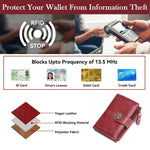 PALAY Small Wallet for Women with 10 Card Slots and Zipper Coin Pocket | PU Leather Red Purse