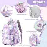 PALAY School Backpack with 13.3 in Laptop Compartment and Trolley Strap | Waterproof Oxford Bag for Girls