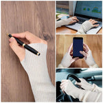 PALAY Hand Warmers for Women featuring 50cm Fingerless Design with Thumb Hole | White Knit Arm Sleeves