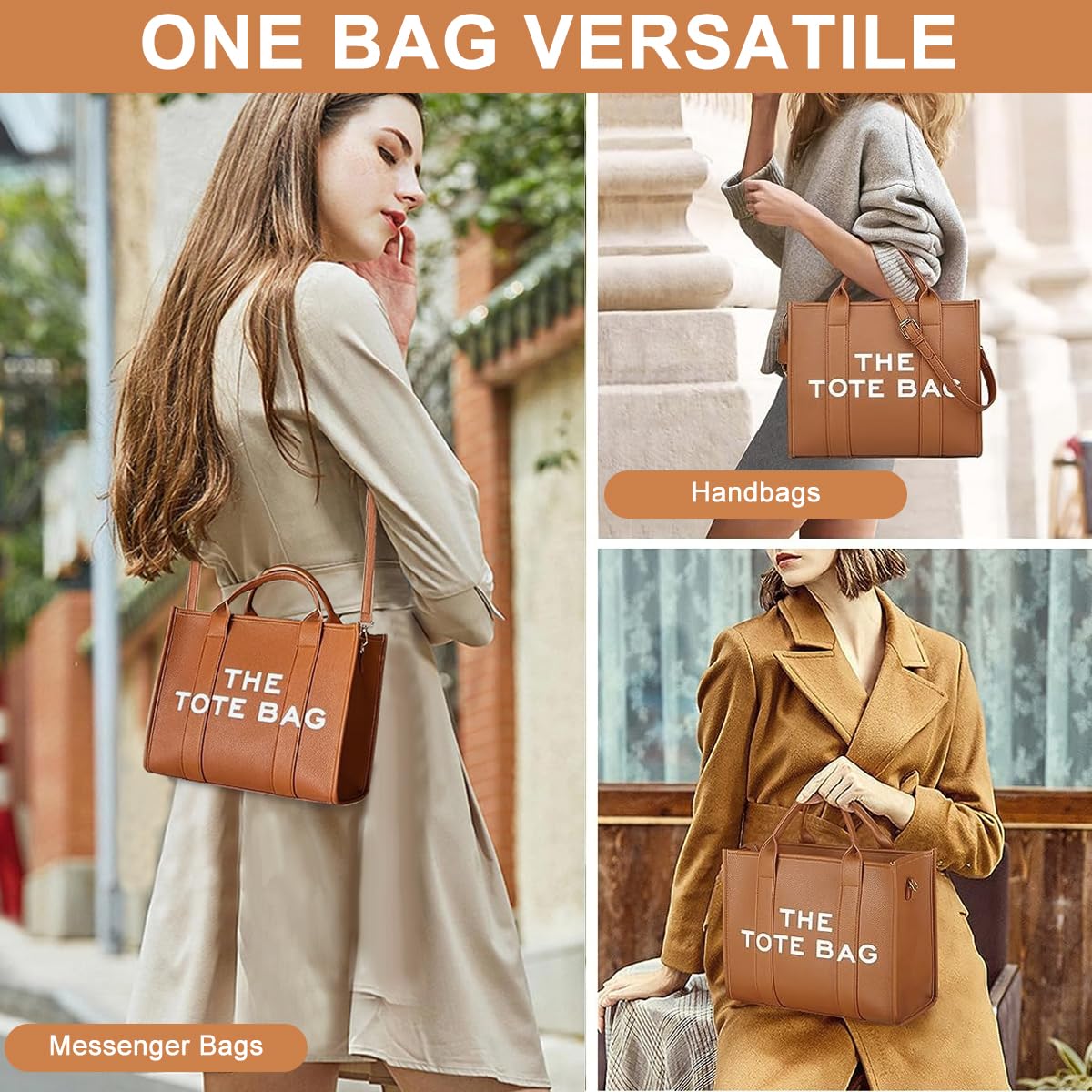 PALAY Tote Bag for Women with Detachable Shoulder Strap 27.5×10.5×22cm PU Leather | Everyday Use