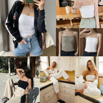 PALAY Women's Seamless Tank Top with Built in Bra featuring Cotton Spaghetti Straps in White