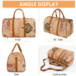 PALAY Tote Bag for Travel with 48x24x30cm Capacity featuring Removable Strap and Waterproof PU | World Map Retro Print