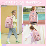 PALAY® BTS Backpack for School Girls 6-12 Years Old Teens Fashion Checked Print BTS School Backpack Large Multi Layer Book Bag Travel Backpack for Teens Students School Gift for Girls, Pink
