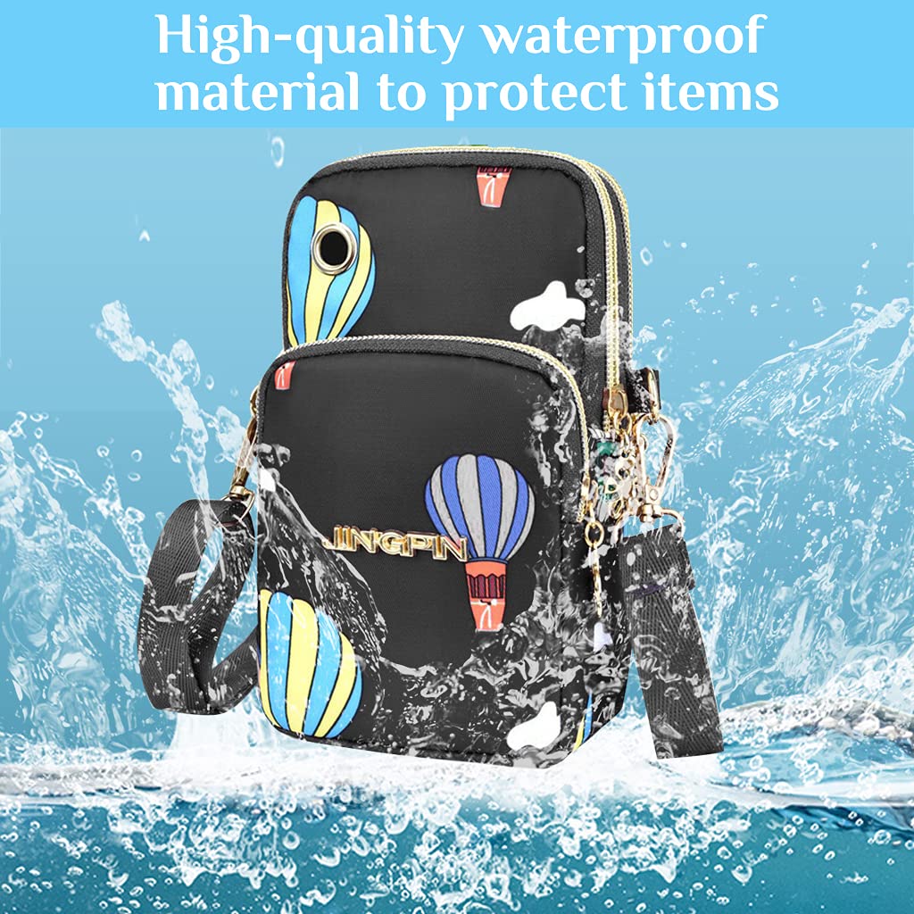 PALAY Small Cross Body Bag with 3 Layer Design and Headphone Port for Girls and Women