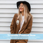 PALAY Camellia Flower Brooch for Women with Fabric Petals and Pearl Tassel | Elegant Gift