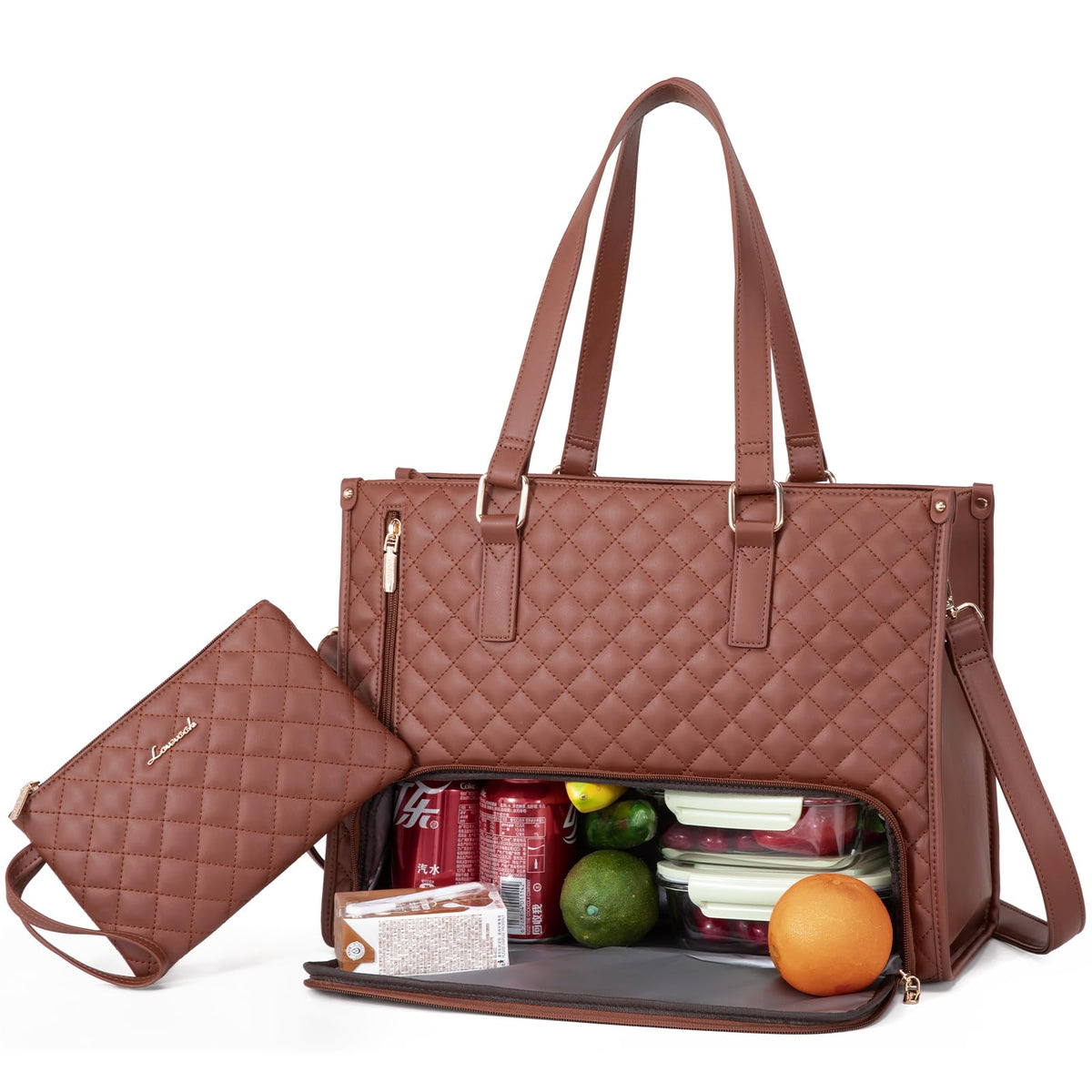 PALAY® Tote Bag for Woman Lunch Bags with Insulated Compartment 2 in 1 Lunch Tote Shoulder Bag for Business, Office,Travel, Beach,Casual