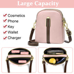PALAY Sling Bag for Women featuring Double Layer Compartments with PU Material Pink 2PCS