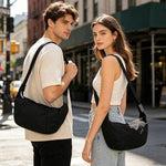 PALAY® Crossbody Bag for Woman Men Hobo Sling Crescent Bags Trendy Small Shoulder Bag Purse Dumpling Casual Handbag Adjustable Strap-Black