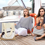 PALAY Hand Bags for Women 30.5 x 37 cm with Double Side Knitting Panda and Flower Design | Acrylic Crochet Tote for Office and College Use