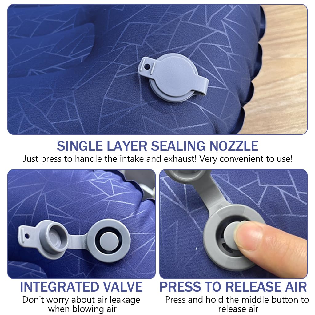 PALAY Inflatable Camping Pillow for Travel and Hiking featuring Easy Inflation & TPU Comfort | 40x31cm Ultralight Design