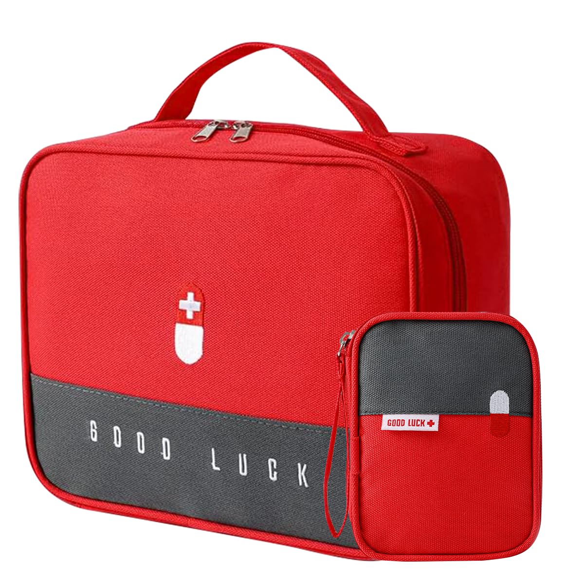 PALAY First Aid Bag Set for Home and Travel with Dual Zipper | 2pcs 600D Oxford Organizer