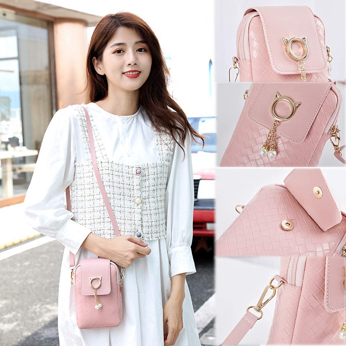 PALAY Small Crossbody Bag for Daily Use with 3 Layer Design and Headphone Port | PU Leather