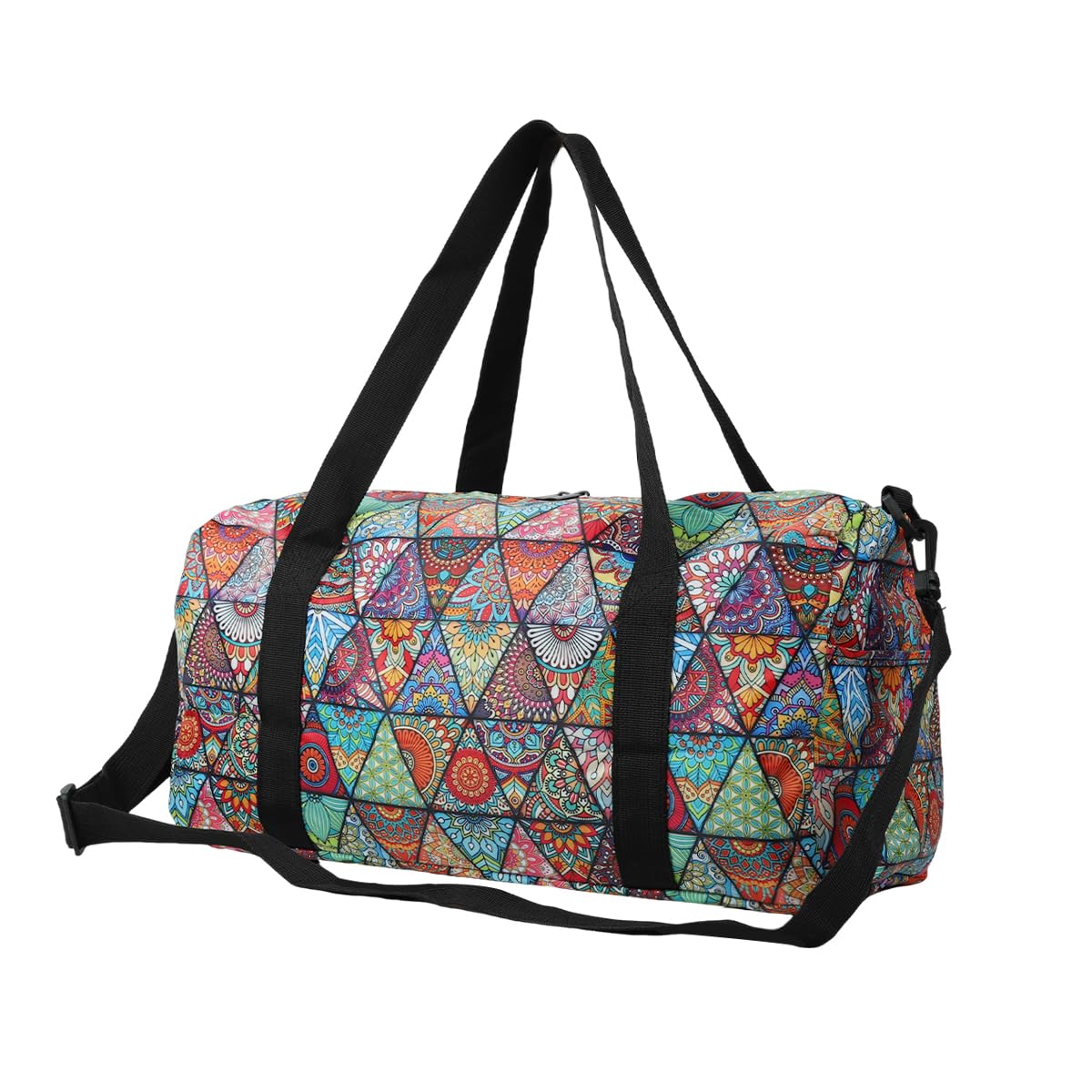 PALAY Sports Gym Bag for Travel and Workouts with Dual Zipper and 17.6x9x9 in Storage | Nylon Mandala Design