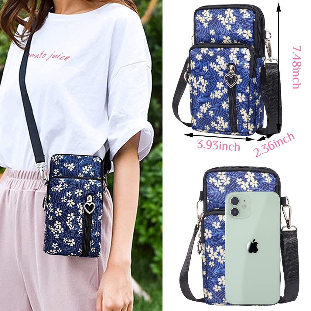 PALAY® Small Crossbody Sling Bag Combo for Women & Girls, 3-Layer Multifunctional Phone Purse with Bow, Travel Sport Mobile Pouch, Shoulder Bag for Journaling, DIY, Crafts, Planners