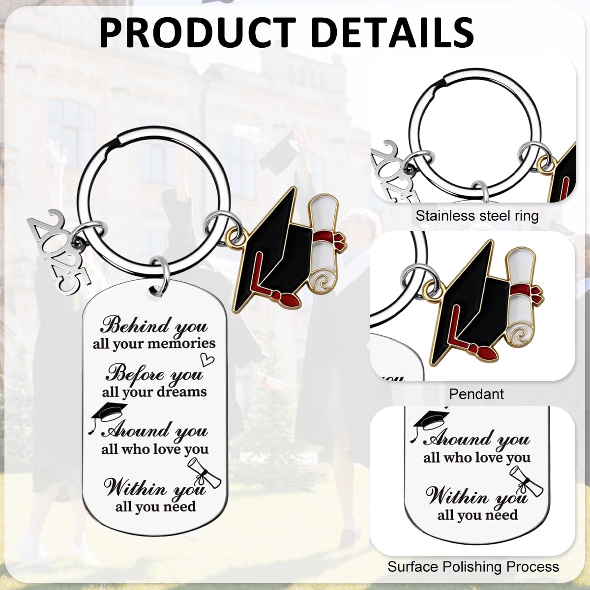 PALAY Graduation Keychain for 2025 Class Gifts and Souvenirs | University College Students