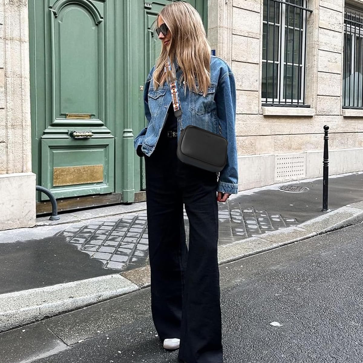 PALAY Crossbody Bag for Women with Adjustable Printed Strap and PVC Leather | 8.66x2.76x5.51 in