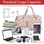 PALAY Women Duffle Bag for Travel and Gym featuring Shoe Compartment 48x24x27cm Corduroy Pink