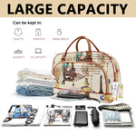 PALAY Duffle Bag for Women Travel with Shoulder Strap and Spacious Compartments | Waterproof PU Leather Beige Design