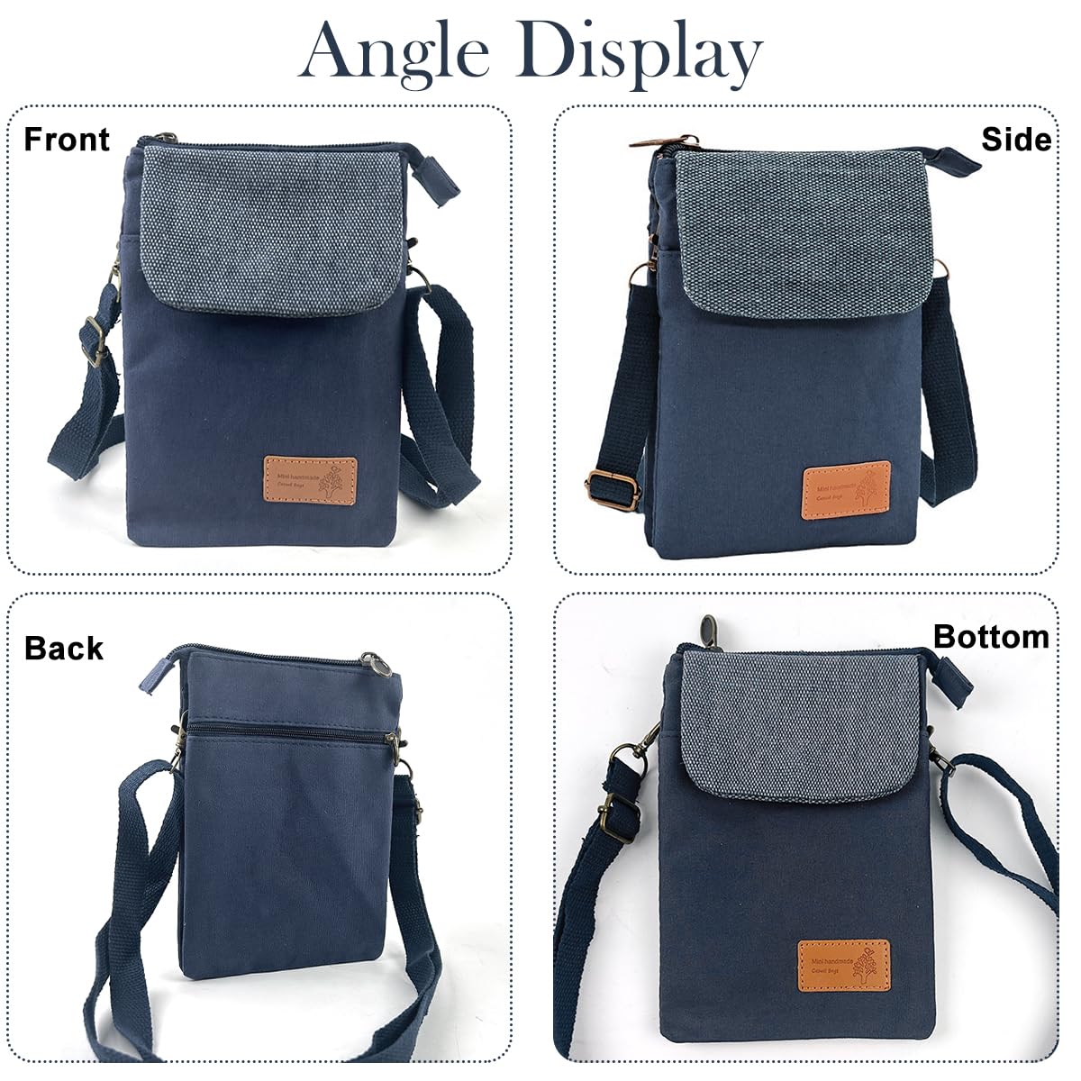 PALAY Phone Sling Bag for 7 Inch and Below Phones with Multi Layer Design Canvas Style