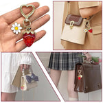 PALAY Strawberry Bag Charms Keychain for Handbags with Heart Carabiner and Flower Accent | 2 Pcs Gift Set for Women and Girls