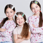 PALAY Cinnamoroll Hair Clips for Girls featuring 8pcs Plush Flower Blue Barrettes | Kawaii Accessory