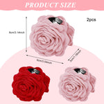 PALAY Rose Hair Claw Clips featuring 3.5 Inch Flower Design in Pink & Red for Women