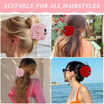 PALAY Rose Hair Claw Clips featuring 3.5 Inch Flower Design in Pink & Red for Women