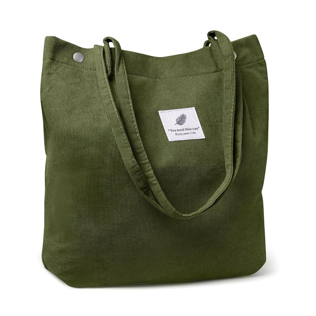 PALAY Tote Bag for Women with Reinforced Handle and L39xW12xH35cm Capacity | Dark Green Corduroy