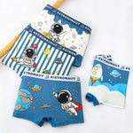 PALAY Boys Underwear 4 Pack for Toddlers with Elastic Waist featuring Cotton Spandex Fabric | Soft Astronaut Boxer Briefs for Ages 3–12