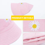 PALAY Bucket Hat for Girls and Women featuring Reversible Design with Cotton Daisy Print | Foldable Sun Cap for Beach and Outdoor Use
