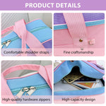PALAY Girls Book Bag for School and Travel with Double Layer Zipper 36x12x27cm Pink Oxford Cloth | Includes Coin Pouch