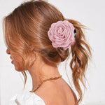 PALAY Rose Hair Claw Clips featuring 3.5 Inch Flower Design in Pink & Red for Women