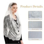 PALAY Spanish Style Lace Mantilla Veil for Women with Embroidery | Traditional Church Head Scarf