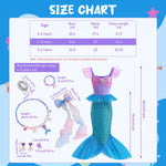 PALAY Mermaid Dress for Girls with Mermaid Tail Design and Matching Bag Gift 5‑6 Years