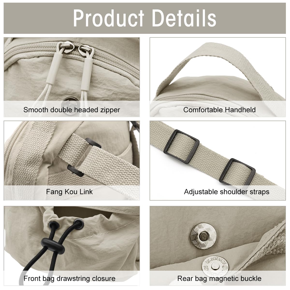 PALAY Crossbody Bags for Women 18x6x18cm with Dual Zipper Design Durable Nylon Sling | Stylish Everyday Carry