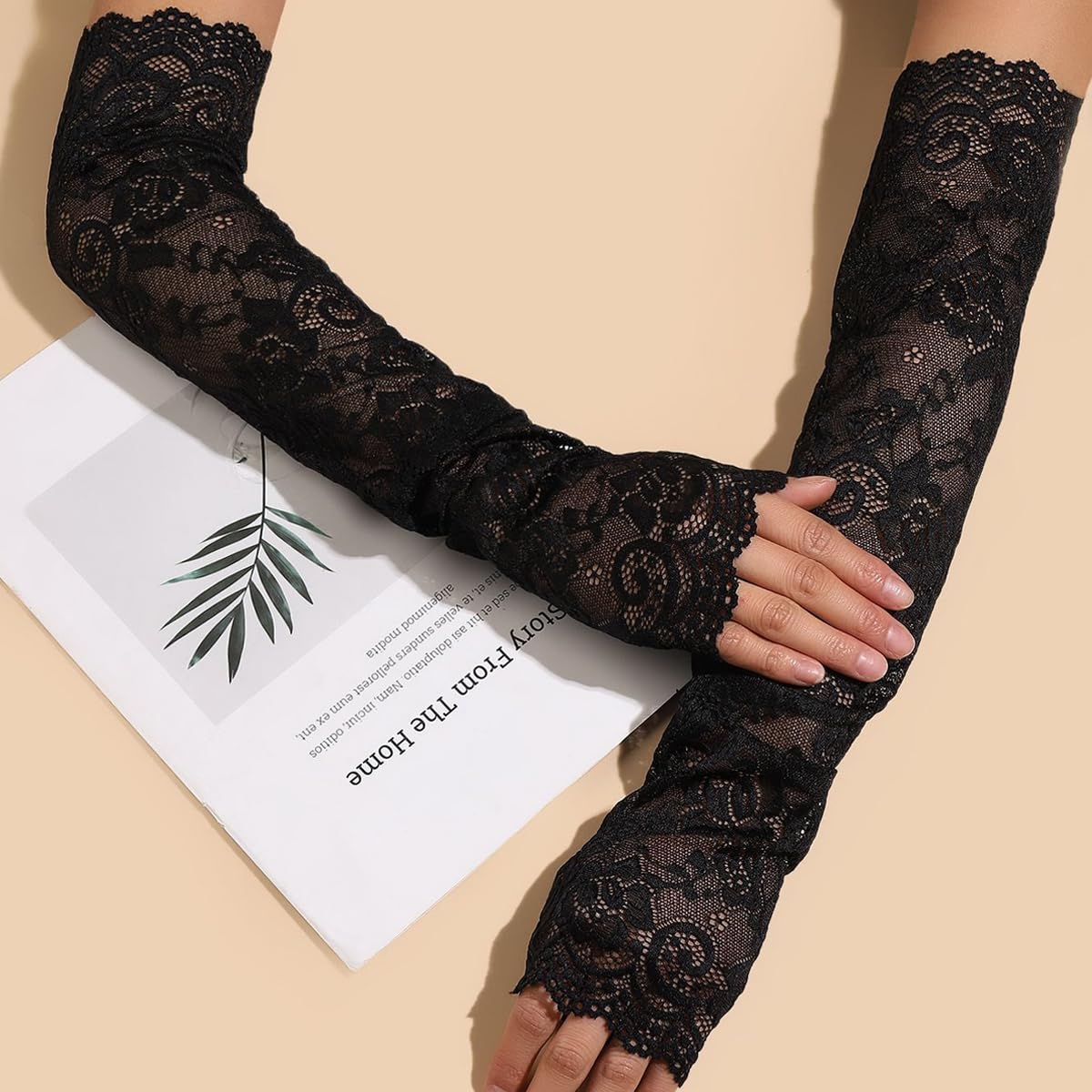 PALAY Arm Sleeves for Daily Use with Anti Slip Design and 46cm Stretch Lace | UV Protection